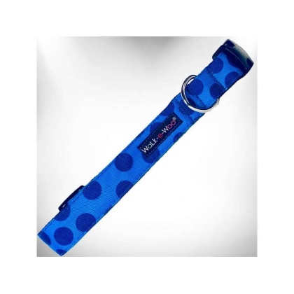 Navy - Polka Dot Dog - Monotone Collars - S 3/4" width fits 10-14" neck