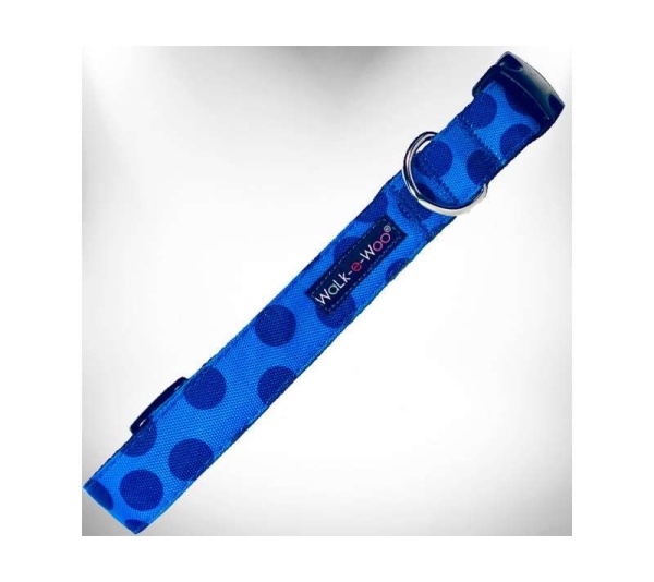 Navy - Polka Dot Dog - Monotone Collars - XL 1.5" wide fits 18-28" neck