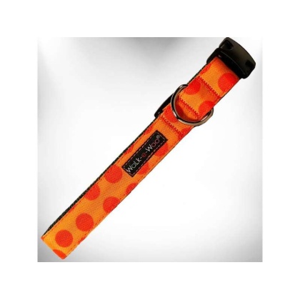 Orange - Polka Dot Dog - Monotone Collars - L 1" width fits 14-25" neck
