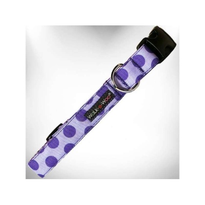 Purple - Polka Dot Dog - Monotone Collars - S 3/4" width fits 10-14" neck