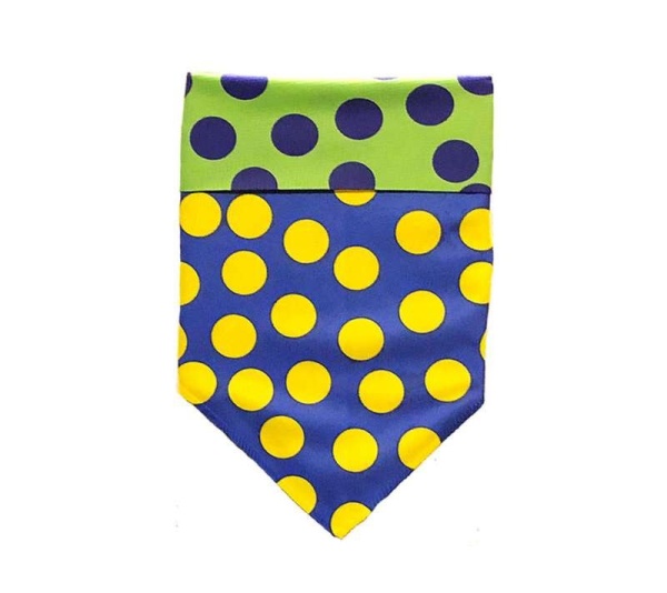 Blue/Green/Yellow Dots - Reversible Sport Bandanas  - Large