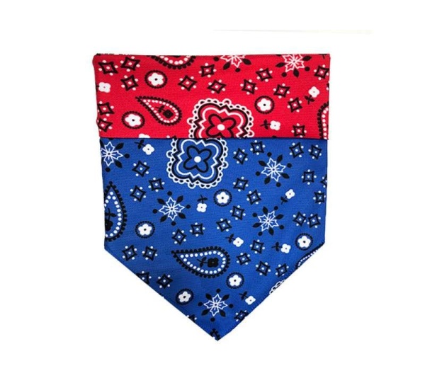 Red/Blue Paisley - Reversible Sport Bandanas  - Small