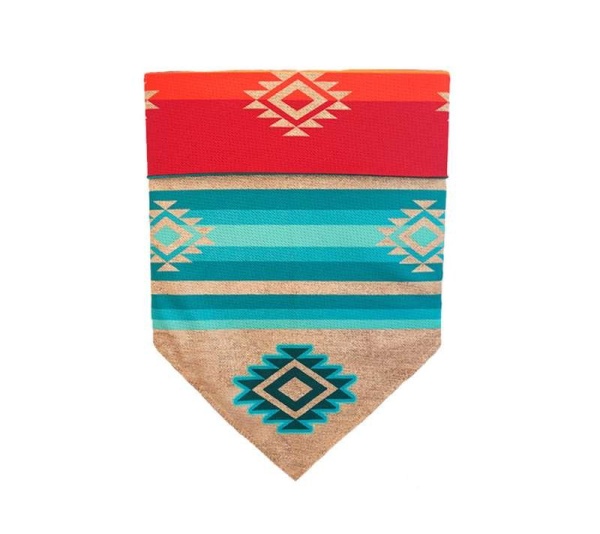 Turquoise Sky/Sky Fire - Reversible Sport Bandanas  - Large