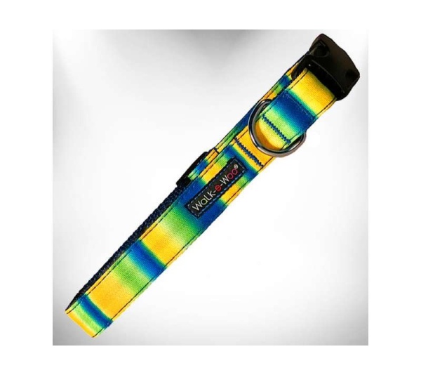 Blue/Green - Tie Dye Dog Collars - S 3/4" width fits 10-14" neck