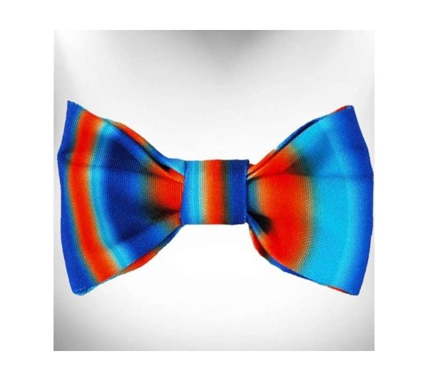 Blue/Orange - Tie Dye Dog Bow Tie