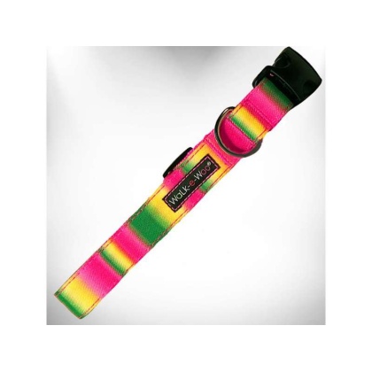 Pink/Green - Tie Dye Dog Collars - XS 5/8" width fits 8-12" neck