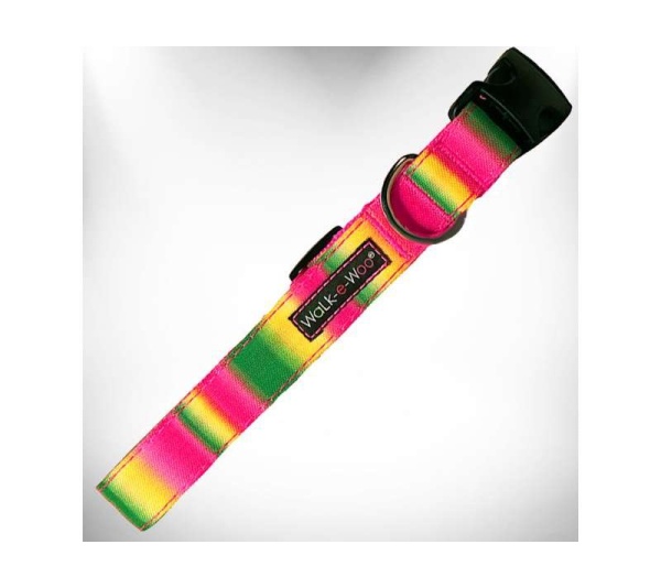 Pink/Green - Tie Dye Dog Collars - XS 5/8" width fits 8-12" neck