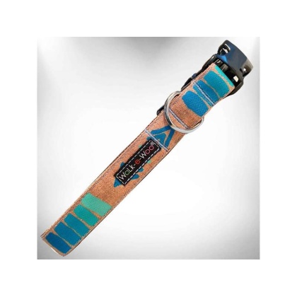 Teal - Tribal Dog Collars - M 1" width fits 12-18" neck