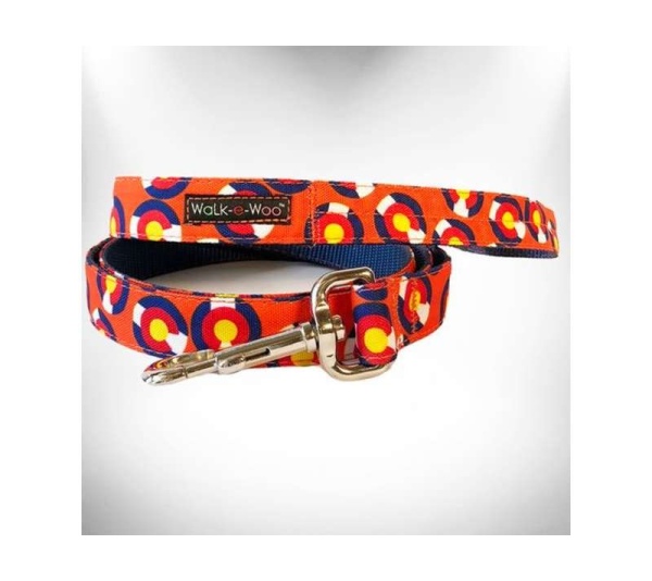 Colorado Orange - Colorado and Texas Dog Leads  - REGULAR Lead 1" width- 5' length