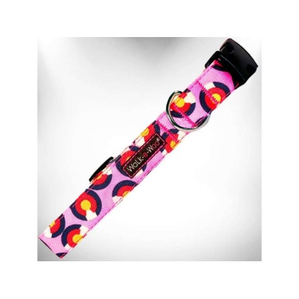 Colorado Pink - Colorado and Texas Dog Collars - L 1" width fits 14-25" neck