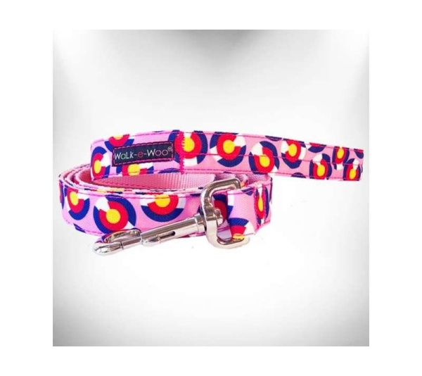Colorado Pink - Colorado and Texas Dog Leads  - THIN Lead 5/8" width- 5' length