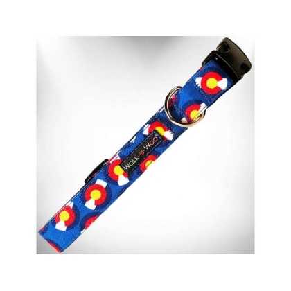 Colorado Blue - Colorado and Texas Dog Collars - XL 1.5" wide fits 18-28" neck
