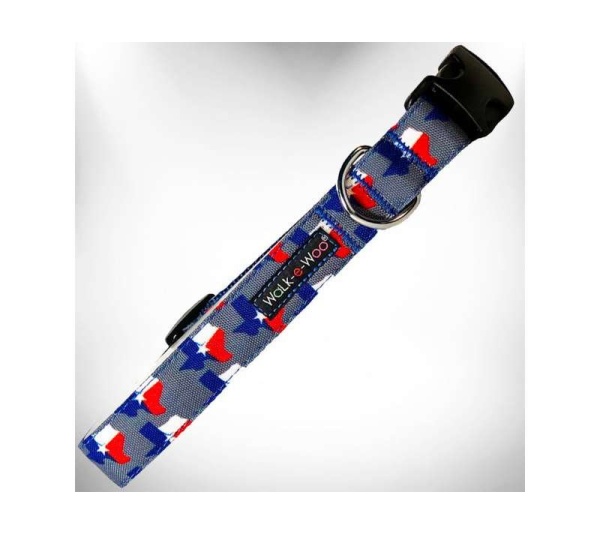 Texas Grey - Colorado and Texas Dog Collars - M 1" width fits 12-18" neck