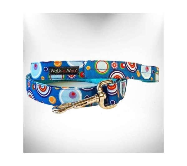 Blue - Martini Dog Leads  - REGULAR Lead 1" width- 5' length