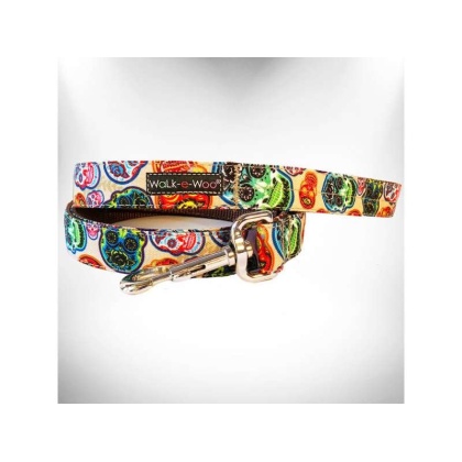 Day of the Dead  - Dog Leash Dedign - REGULAR 1" width- 5' long