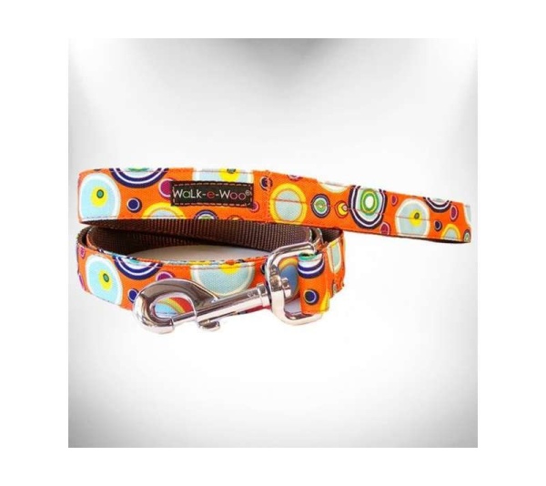 Orange - Martini Dog Leads  - REGULAR Lead 1" width- 5' length