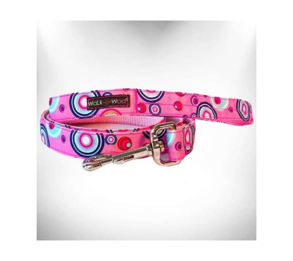 Pink - Martini Dog Leads  - REGULAR Lead 1" width- 5' length
