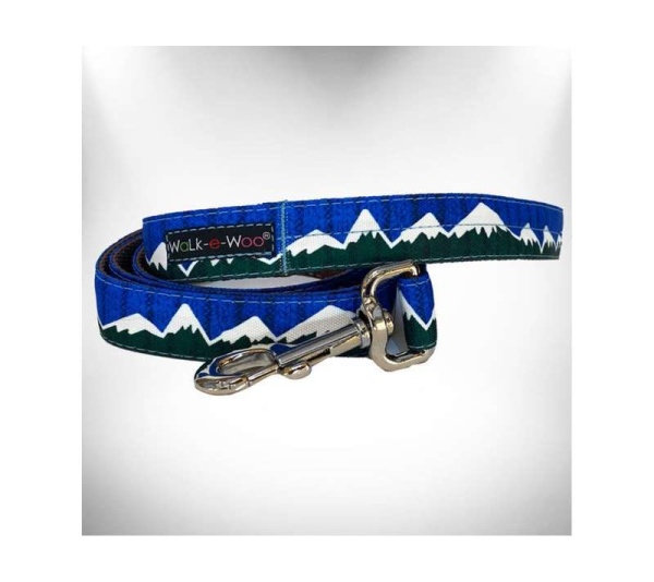 Blue/Green Snowcap Mtn - Mountain Dog Leads  - REGULAR Lead 1" width- 5' length