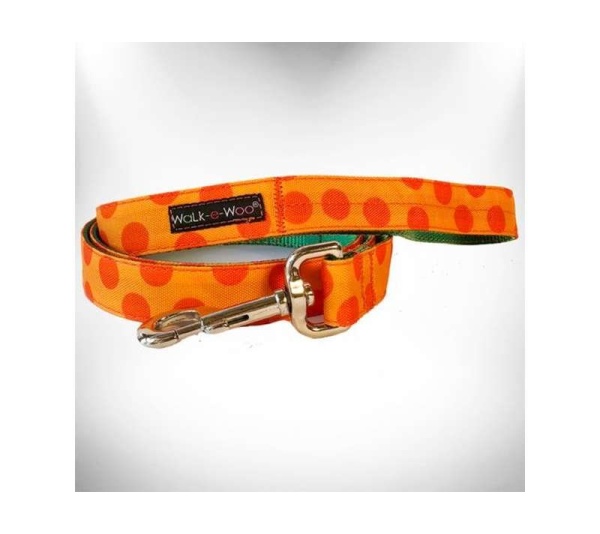 Orange - Polka Dot Dog - Monotone Leads  - REGULAR Lead 1" width- 5' length