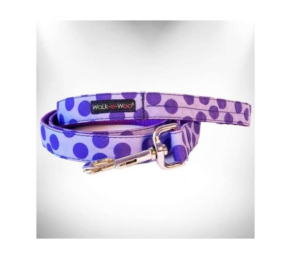 Purple - Polka Dot Dog - Monotone Leads  - REGULAR Lead 1" width- 5' length