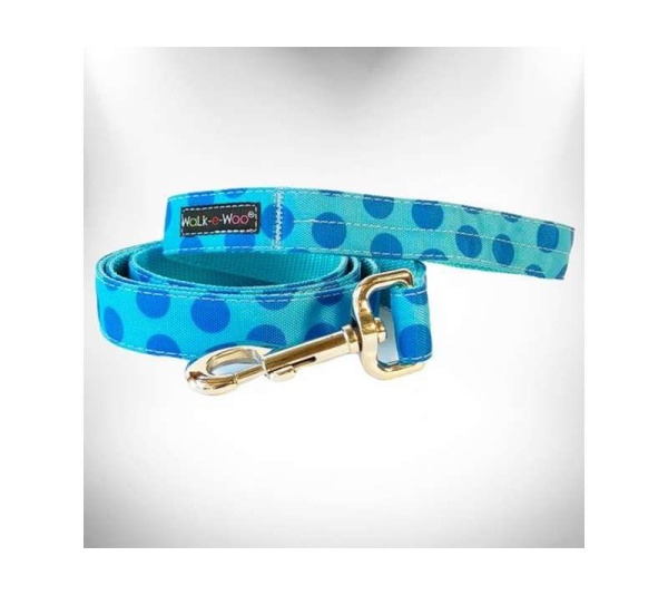 Turquoise - Polka Dot Dog - Monotone Leads  - REGULAR Lead 1" width- 5' length