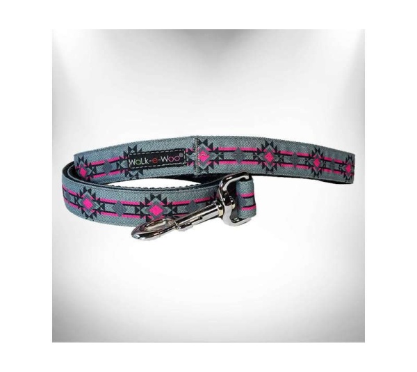 Pow Wow Pink  - RaDog Leash - REGULAR 1" width- 5' long