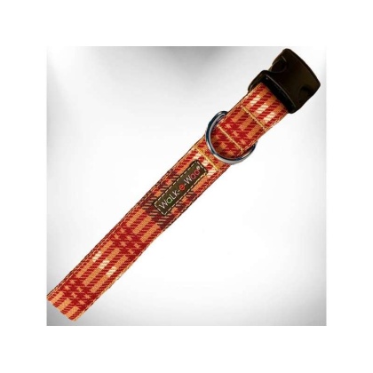 Classic Brown - Plaid Dog Collars - M 1" width fits 12-18" neck