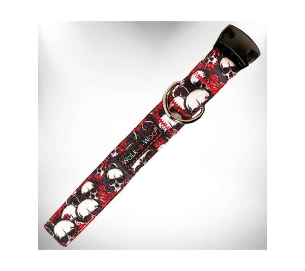 Skulls n' Roses - Tattoo Dog Collars - S 3/4" width fits 10-14" neck