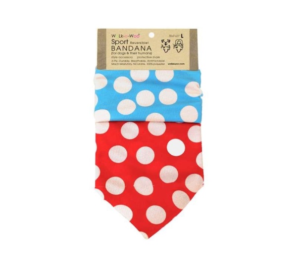 DOT Tan/Red/Turquoise - Sport Bandana  - Small