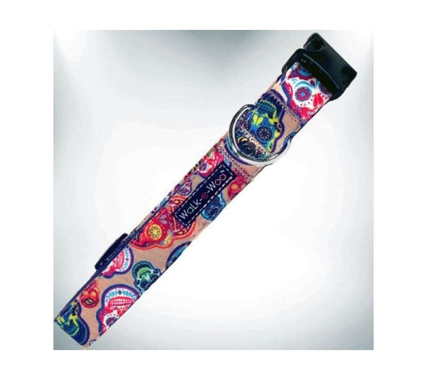Day of the Dead - Tattoo Dog Collars - XS 5/8" width fits 8-12" neck