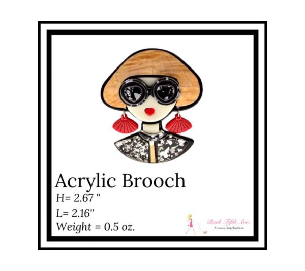 BLACK - Acrylic Brooch So Vogue Dress - Small