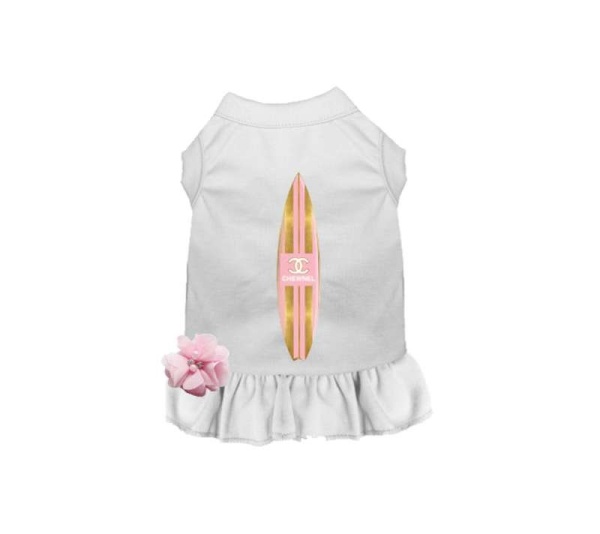 WHITE - Aloha Surf Dog Dress - Medium