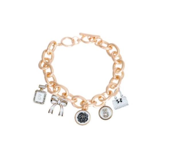 WHITE - Bags & Bows Charm Necklace - Small