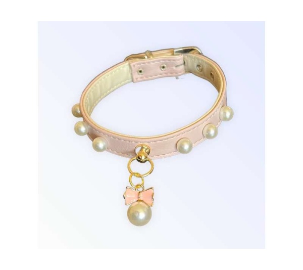 Beaded Pearls and Bow Collar - 10"