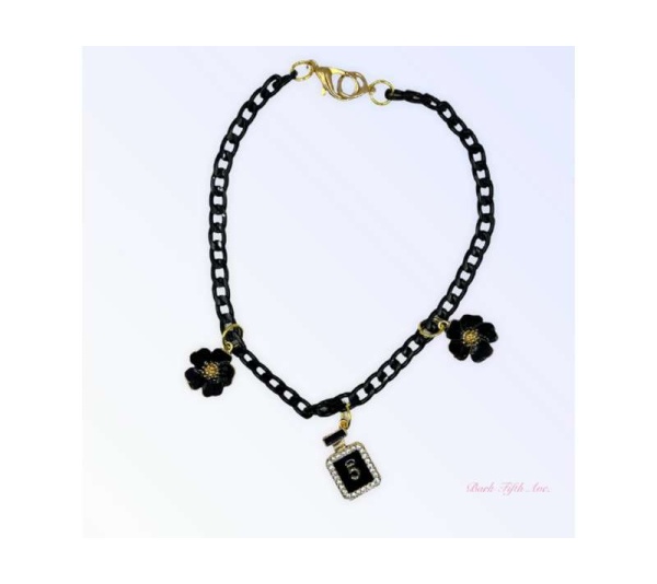 Black & Gold NO. 5 - 3 Charm Necklace - Small
