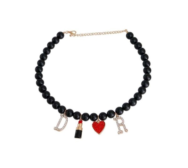 Black Pearl Designer Charm Necklace