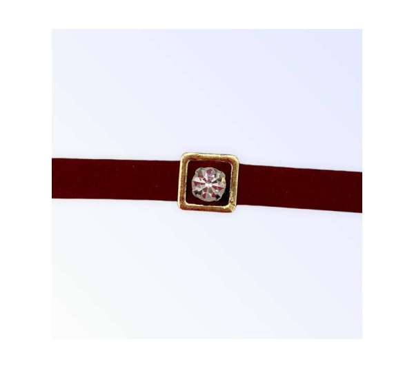 Burgundy Buckle Necklace - Large