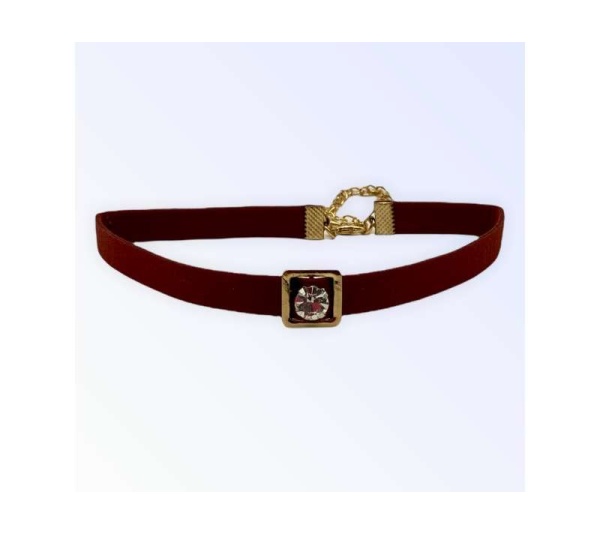 Burgundy Buckle Necklace - Small