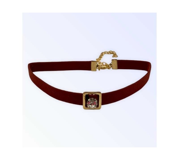 Burgundy Buckle Necklace - Small