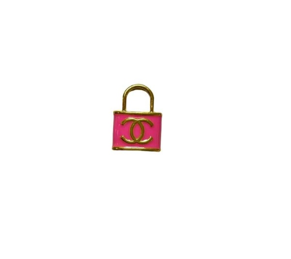 PINK - CC Lock Charm Collar - 12"