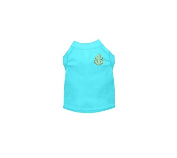BLUE - Chenille Embroidered Anchor Dog Shirt - X Large