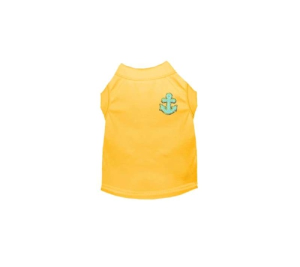 YELLOW - Chenille Embroidered Anchor Dog Shirt - X Large