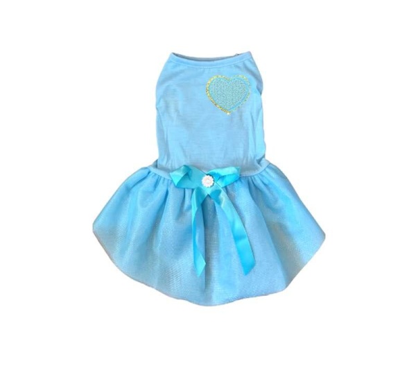 TEAL HEART - Chenille Heart Dress - Medium