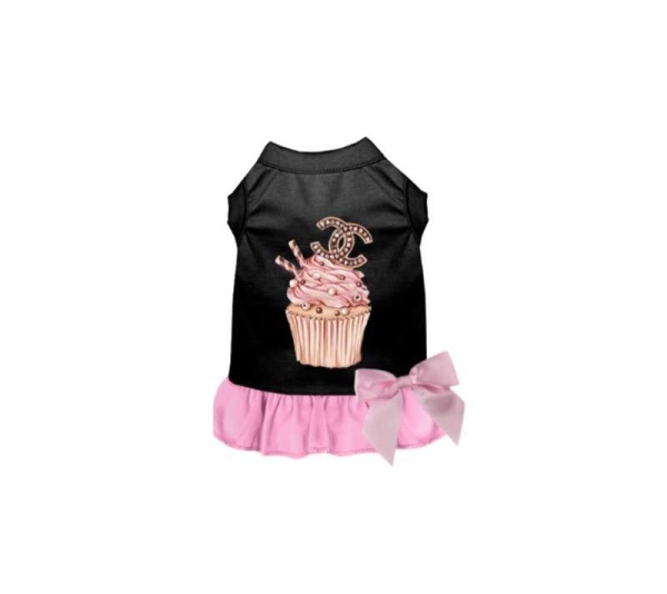 BLACK WITH PINK BOTTOM - Chewnel Cupcake Dress - X Small