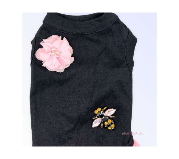 Chiffon Jeweled Bumble Bee Dress - X Small