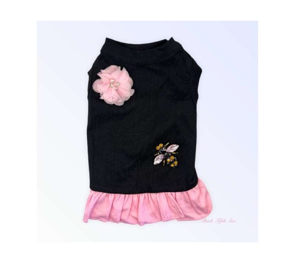 Chiffon Jeweled Bumble Bee Dress - X Large