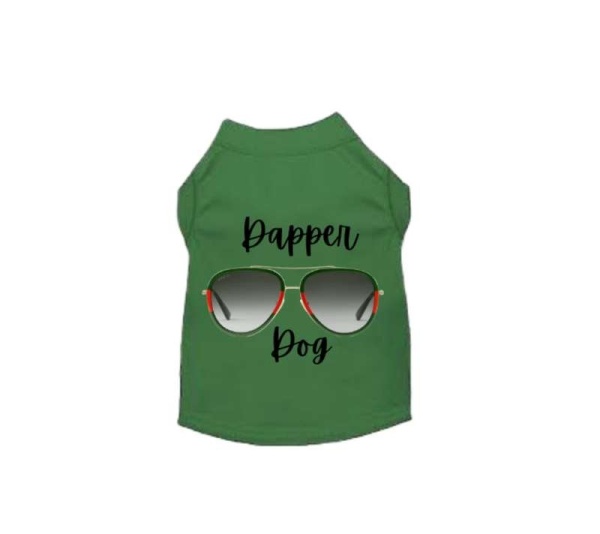 GREEN - Designer Dapper Dog Tee - Large