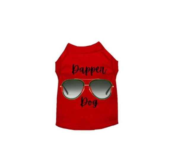 RED - Designer Dapper Dog Tee - Small