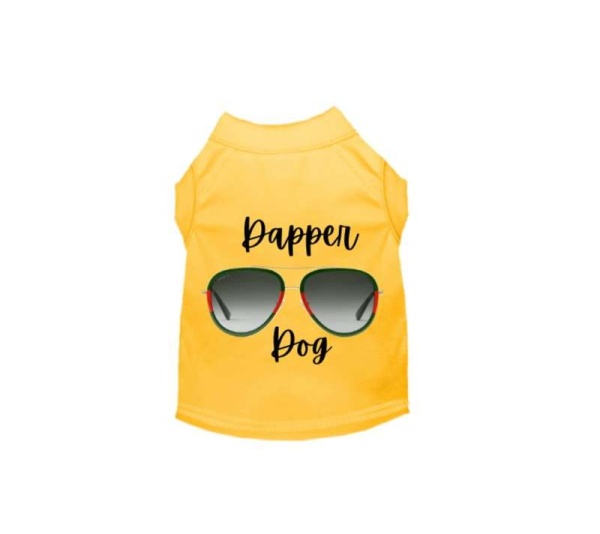YELLOW - Designer Dapper Dog Tee - 2X Large