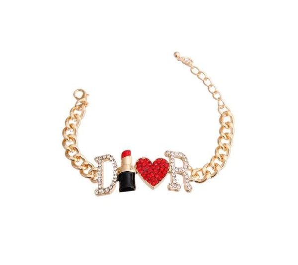 Dior-able Lipstick Gold Dog Necklace - Small